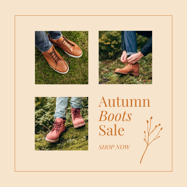 Fall Boots Sale Offer Instagram Tasarım Şablonu