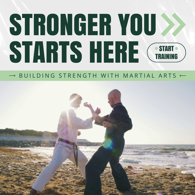 Martial Arts Training For Improving Strength Animated Post Design Template