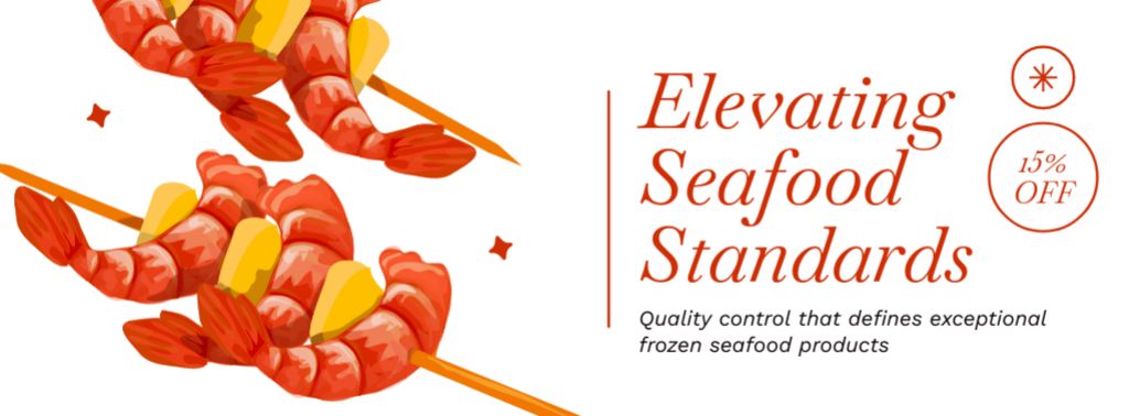 Discount Offer with Shrimps on Sticks Facebook cover Design Template