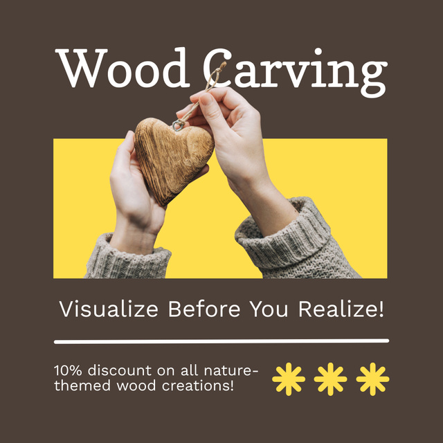Wood Carving Service At Reduced Price Offer Instagram AD – шаблон для дизайна