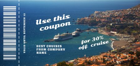 Platilla de diseño Cruise Trip Ad with Beautiful Landscape Coupon Din Large