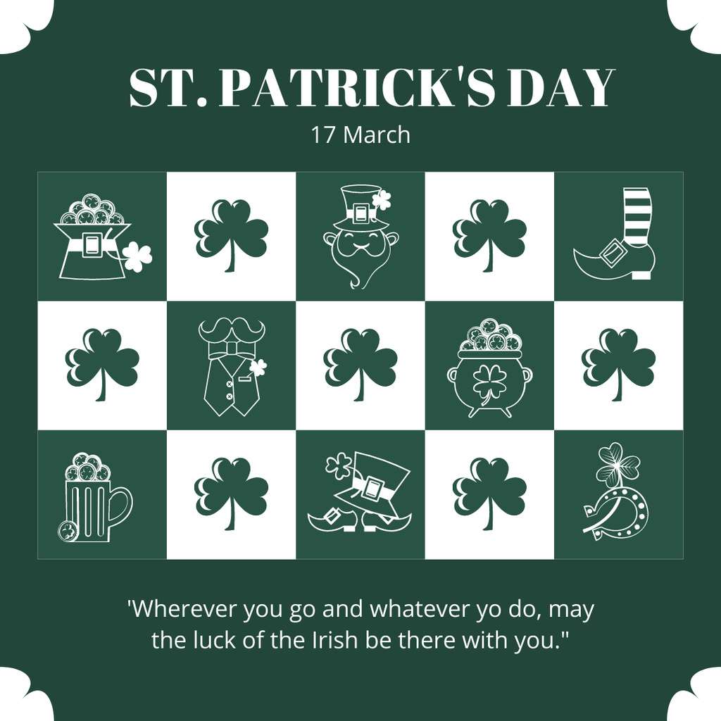 Happiness and Joy for St. Patrick's Day Instagram tervezősablon