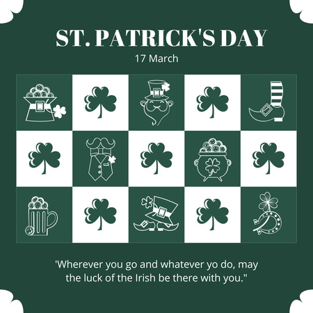 Happiness and Joy for St. Patrick's Day Instagram Design Template