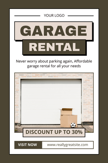 Ontwerpsjabloon van Pinterest van Rent Reliable Garage at Discount