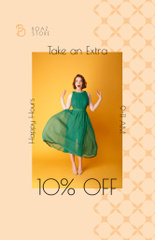 Fashion Clothes Deal with Woman in Green Dress