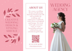 Wedding Agency Ad with Beautiful Bride in Fashion White Dress