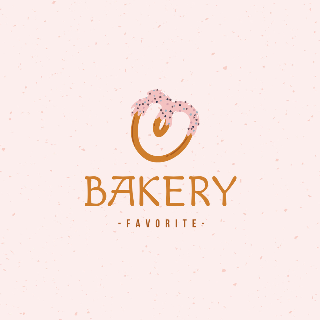 Platilla de diseño Bakery Ad with Yummy Pretzel Logo 1080x1080px