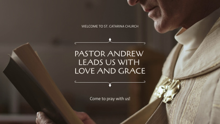 Modèle de visuel L'église accueille les nouveaux arrivants sous la direction d'un pasteur - Full HD video