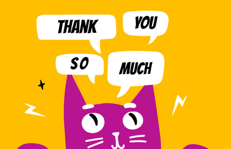 Designvorlage Thank You so Much Phrase with Pink Kitten für Thank You Card 5.5x8.5in