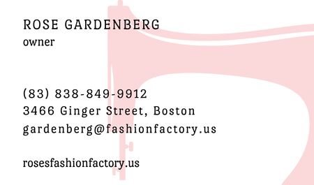 Sewing machine silhouette Business card Design Template