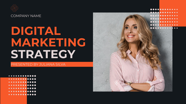 Presenting Digital Marketing Strategy For Brands In Black Presentation Wideデザインテンプレート