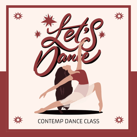 Ontwerpsjabloon van Instagram van Aankondiging Contemp Dance Class