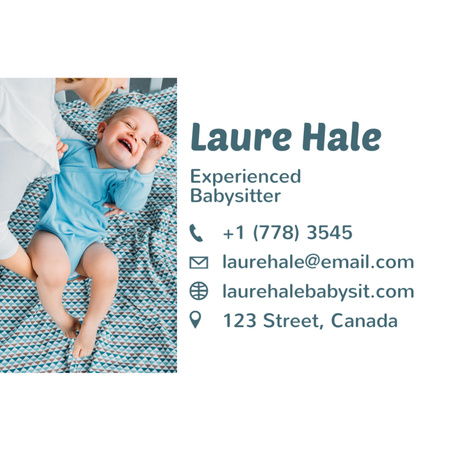 Babysitting Services Ad with Cute Baby Square 65x65mm Design Template