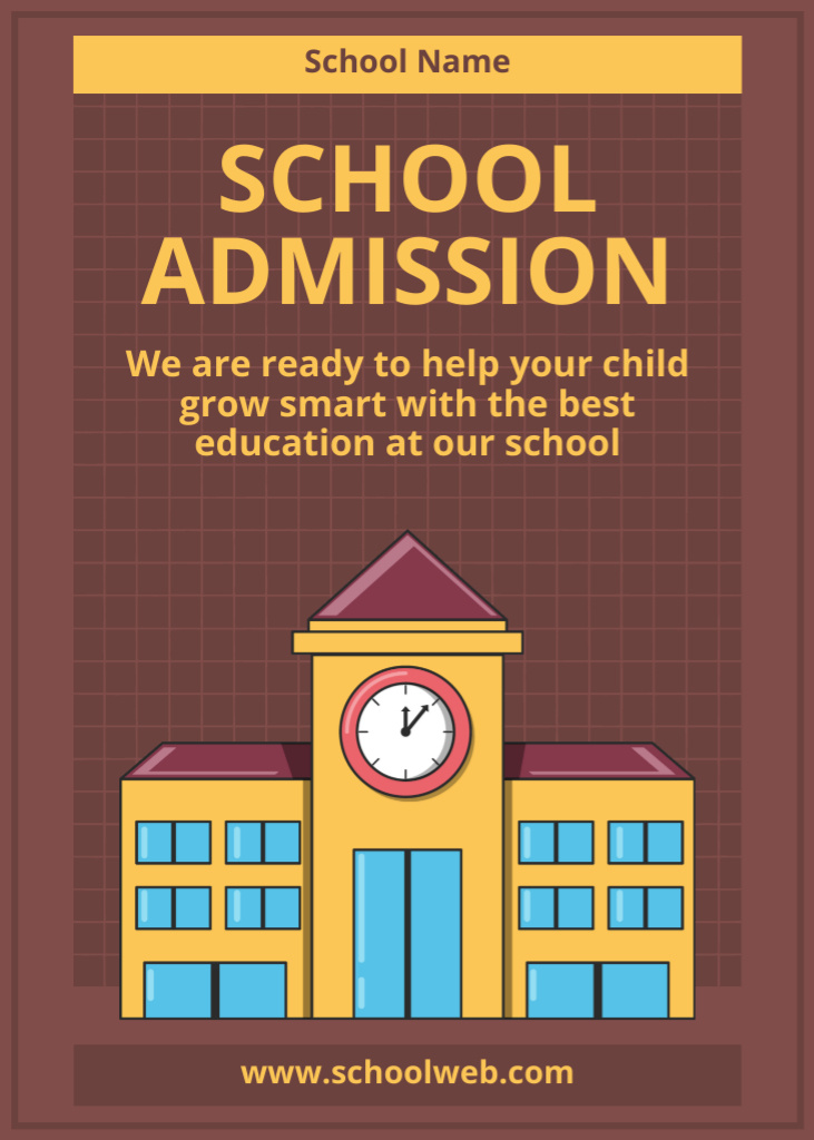 Template di design Admission Announcement with Illustration of School Flayer