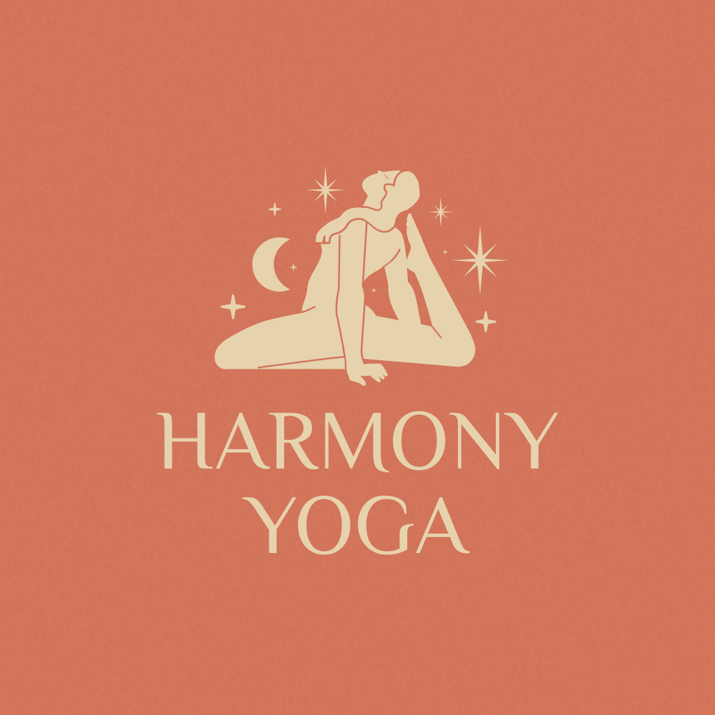 Yoga Classes Ad with Woman Meditating Logo – шаблон для дизайна