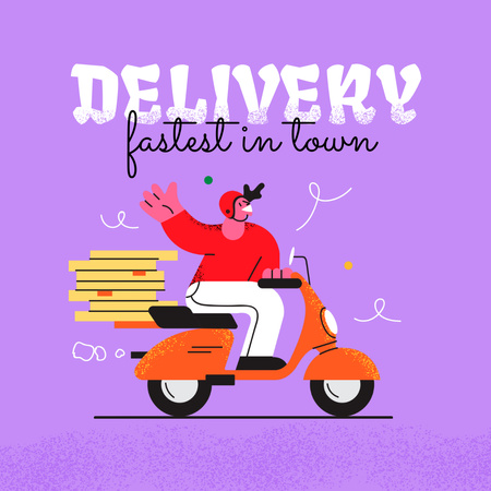 Fast Food Delivery Service Offer Animated Post Design Template