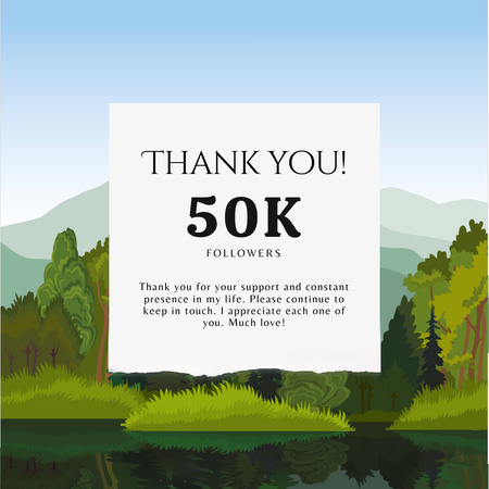 Thank You Message to a Followers Instagram Design Template