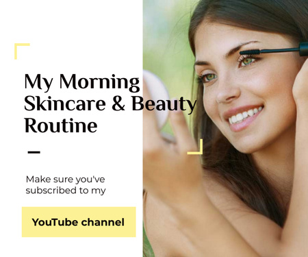 Skincare and Beauty Youtube Channel Promotion Medium Rectangle Modelo de Design
