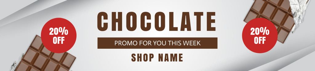 Designvorlage Discount Offer on Delicious Chocolate für Ebay Store Billboard