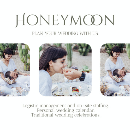 Plantilla de diseño de anuncio de celebración de la boda Instagram 