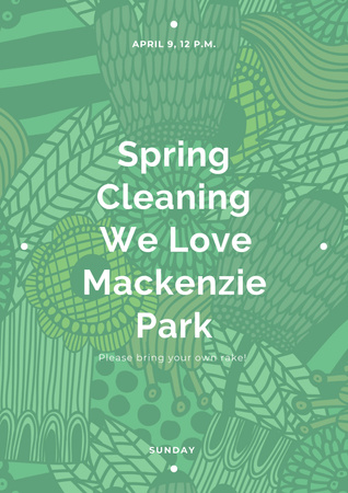 Spring cleaning in Mackenzie park Poster Πρότυπο σχεδίασης