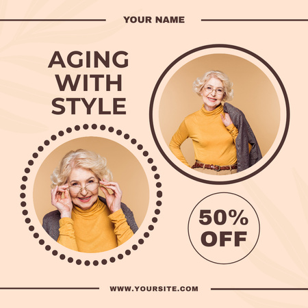Designvorlage Modische Outfits für Senioren Sale Offer für Instagram