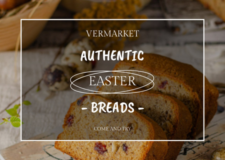 Autentikus húsvéti kenyér a pékségtől Flyer A6 Horizontal tervezősablon