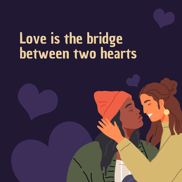 Love Quote With Happy Couple Instagram Design Template