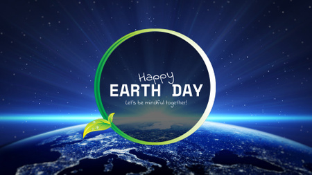 Earth Day Greeting With Planet From Above Full HD video Design Template