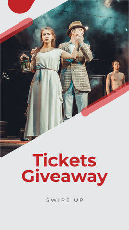 Theatre Performance Tickets Offer with Actors on Stage Instagram Story Design Template