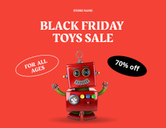 Toys Sale on Black Friday with Cute Robot in Red