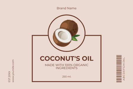 Organic Coconut Oil Label Design Template