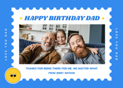 Birthday Greeting to Dad with Photo of Family