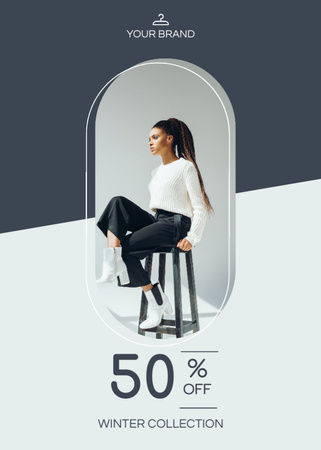 Half-Price on Winter Fashion Collection Flayer Design Template
