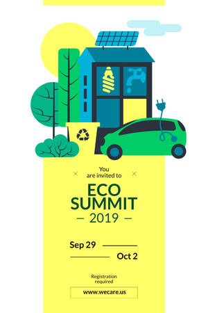 Invitation to Eco Summit Pinterest Modelo de Design