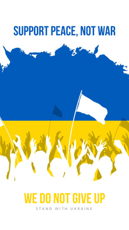 Designvorlage unterstützt frieden, nicht krieg in der ukraine für Instagram Story