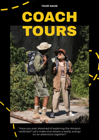 Ontwerpsjabloon van Newsletter van Hiking Tours with Coach