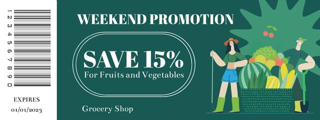 Grocery Store Weekend Deals Coupon Design Template