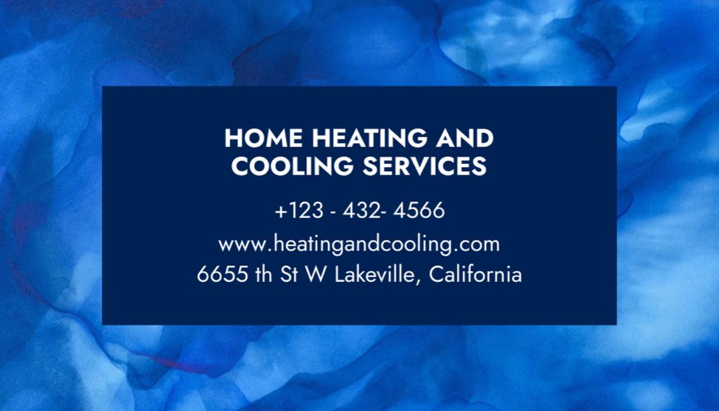 House Improvement and Climate Control Systems Services on Watercolor Background Business Card US Tasarım Şablonu