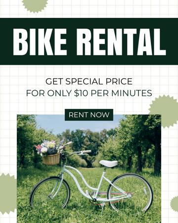 Plantilla de diseño de Precio Especial en Alquiler de Bicicletas Instagram Post Vertical 