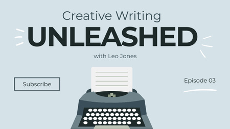 Creative Writing In Vlog Episode With Typewriter Youtube Thumbnail Design Template