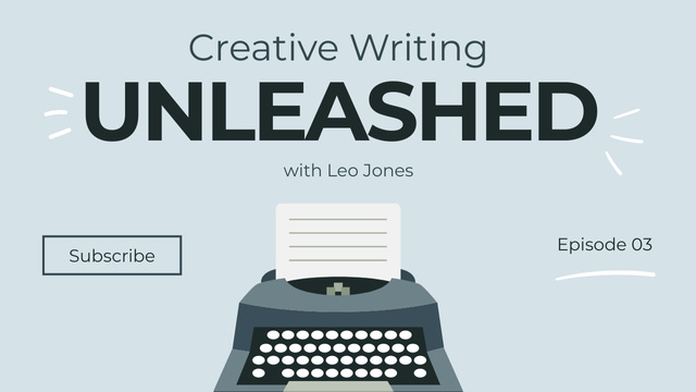 Designvorlage Creative Writing In Vlog Episode With Typewriter für Youtube Thumbnail