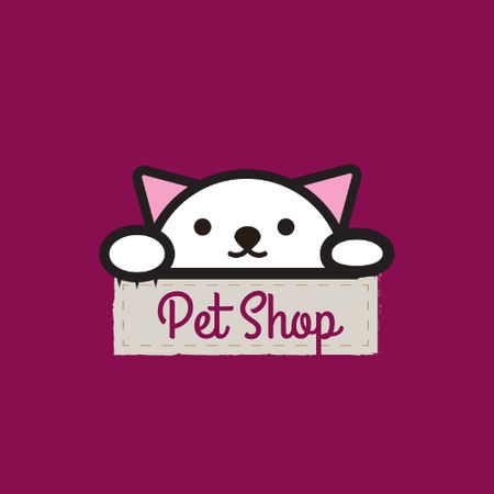 Pet Shop Ad with Cute Cat Animated Logo Design Template