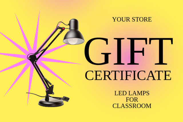 Modèle de visuel Back-to-School Mega Discount on Yellow - Gift Certificate