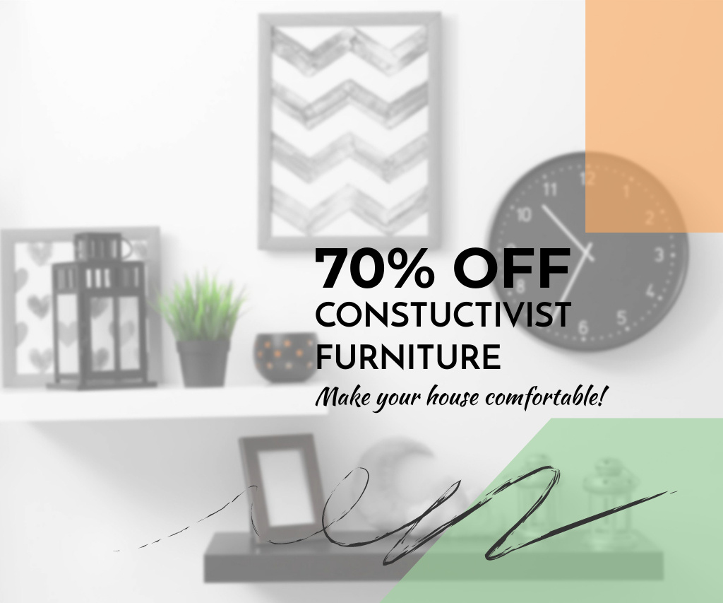 Offer Discounts on Modern Furniture Large Rectangle Πρότυπο σχεδίασης
