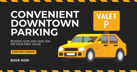 Convenient Downtown Parking Services Facebook AD Design Template