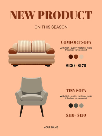 Modèle de visuel Nouveaux modèles de meubles cette saison - Poster US