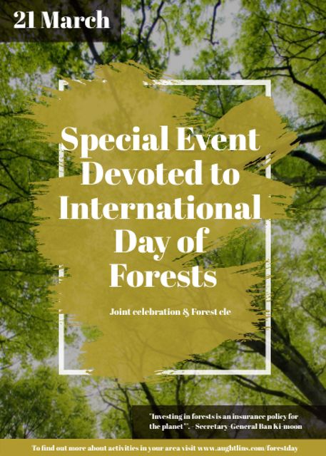 International Day of Forests Event Tall Trees Invitation Design Template