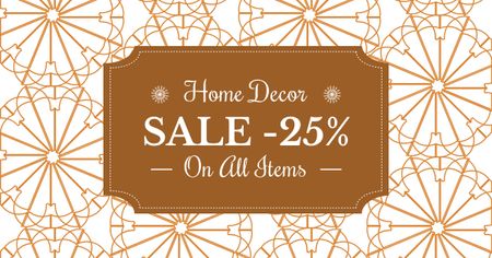 Home decor sale ad with floral texture Facebook AD Design Template