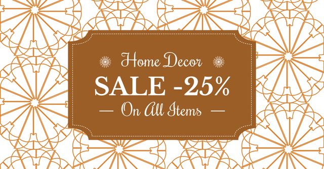 Home decor sale ad with floral texture Facebook AD Design Template
